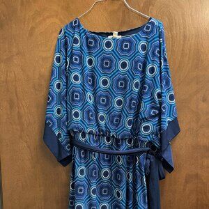 Dress Barn Blue Geometric Dress